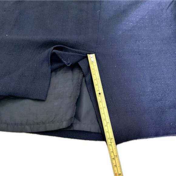 Lot 2 Vintage Pencil Skirt Green & Blue Size 6 & S - Knee-Length Back Slit Lined - Picture 15 of 16